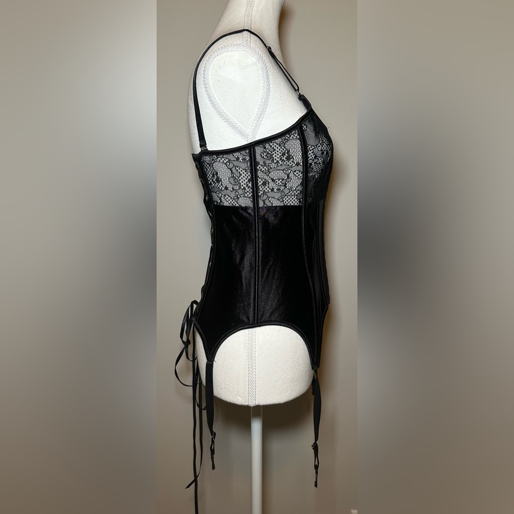 Acelandy corset top black lace strappy adjustable sexy goth grunge‎ sexy party - Picture 7 of 13